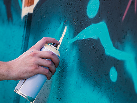 bilde av teknikk Stensil og spray på papir