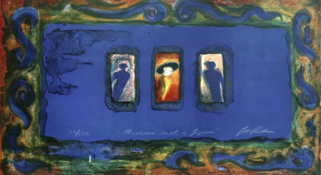 Madonna med 2 figurer av Elling Reitan